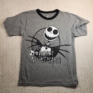 Disney Nightmare Before Christmas Jack Skellington T-Shirt Gray Mens